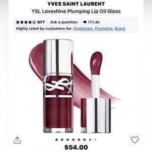 Yves Saint Laurent YSL Loveshine Plumping Lip Oil Gloss Purple Dream